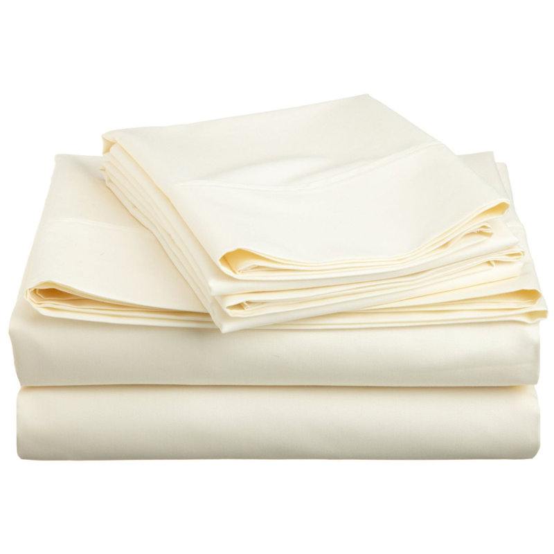 Stone Twin Cotton Blend Wrinkle-Resistant Sheet Set