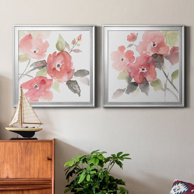 Coral Blush I - 2 pièces, peinture sur toile encadrée