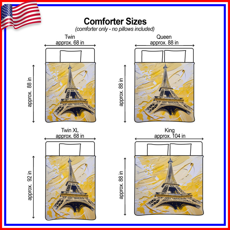 Eiffel Tower Bedding Architecture Comforter Modern, Twin