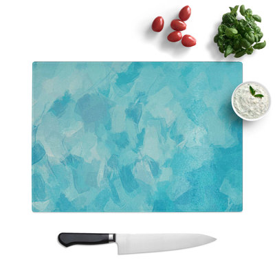 Tempered Glass the Blue Waters in Abstract Chopping Board