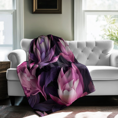 Ethereal Water Petals - 1 Piece Premium Sherpa Bla Throw Blanket