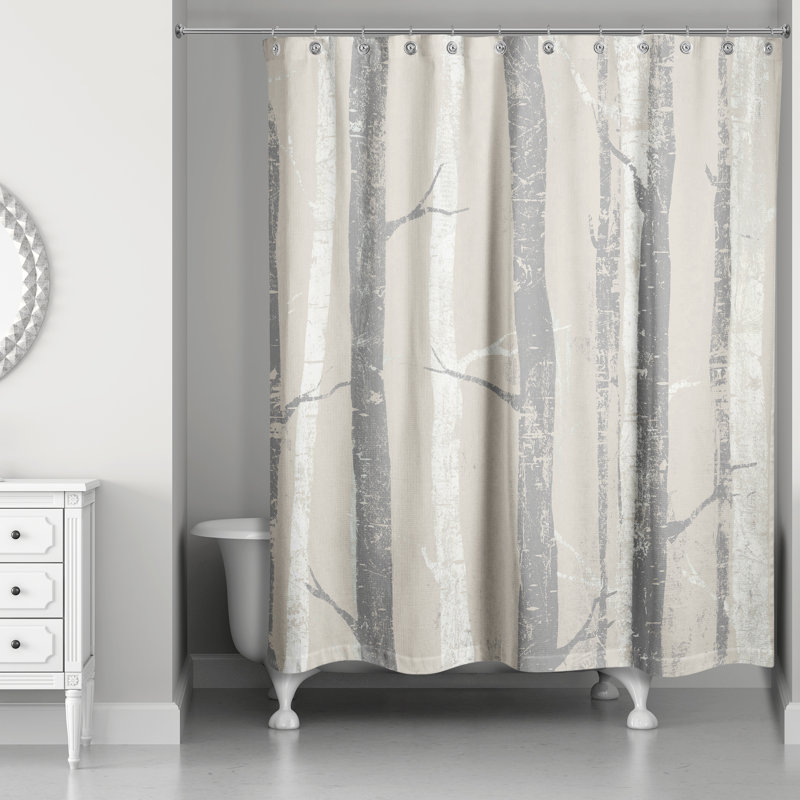 Rideau de douche simple Andrae, Beige