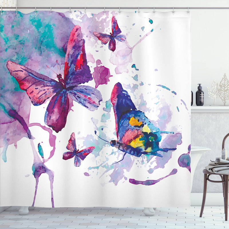 Shower Curtain with Hooks Included, 70" H x 69" W