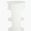Table d'appoint ronde d'intérieur en métal à 3 niveaux avec armoire à porte coulissante, blanc mat