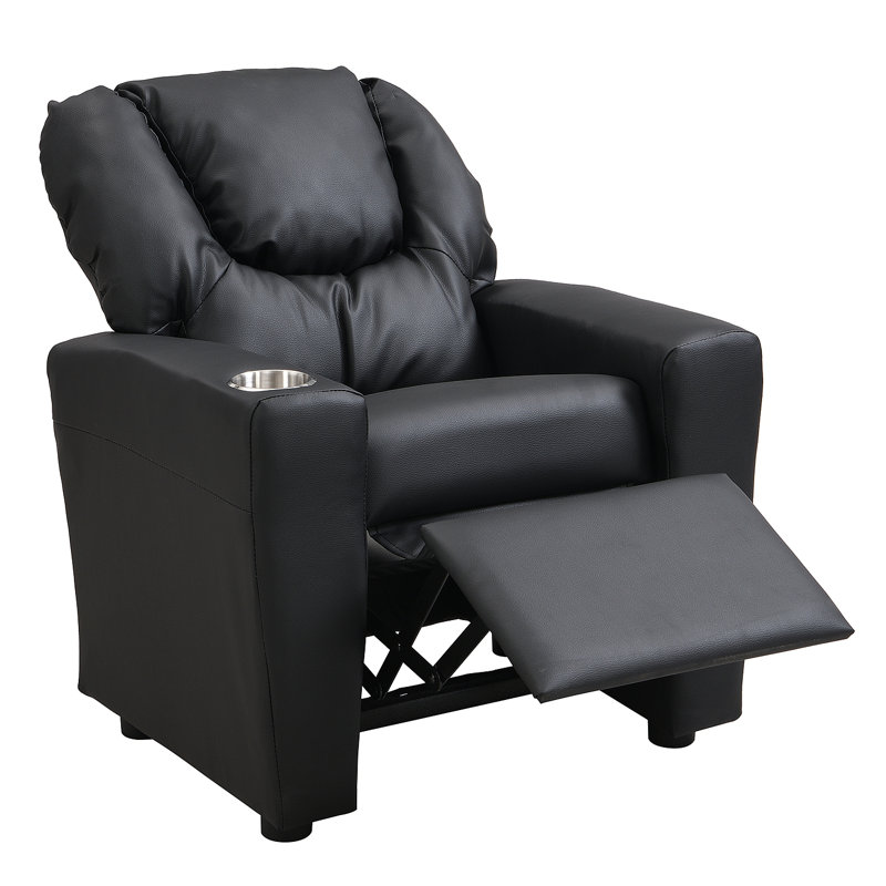 Fauteuil inclinable pour enfants, PVC noir