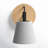 Niki 1-Light Dimmable Black/Gray Concrete/Natural Armed Sconce