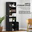 Bibliothèque de bureau à 4 niveaux avec porte ouverte, noir