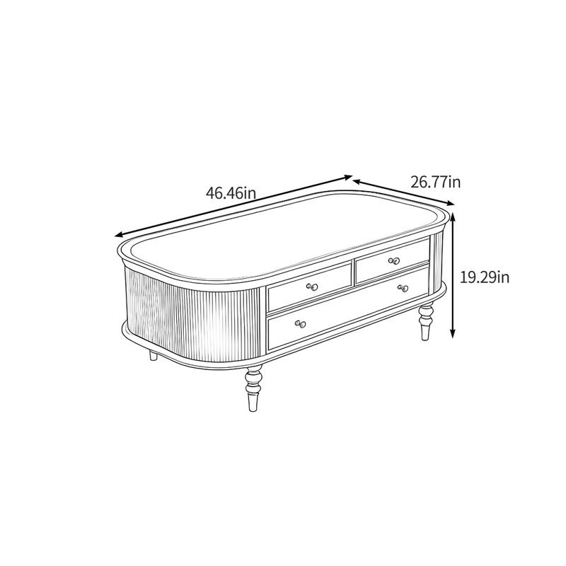 Lauri, H 19,29 po x L 46,46 po x l 26,77 po