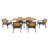 7 Piece Acacia Wood Dining Table Set with 6 Chairs for Patio