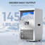 144 lb / 24H machine à glaçons commerciale, 29 livres de rangement, sous le comptoir, affichage à DEL et autonettoyant, cuisine en acier inoxydable 304 pour bar à domicile