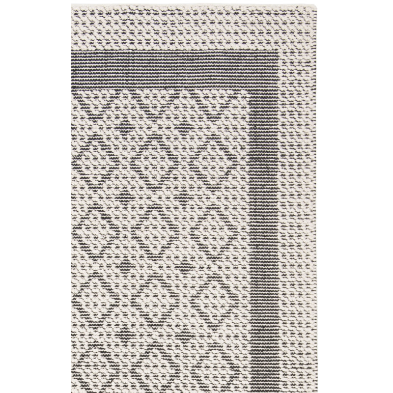Segovia Natura Hand Woven Wool/Cotton Geometric Rug in Cream, Rectangle 3' x 5'