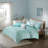 Contemporary Aqua Bedding Sets, Metallic Polyester, Stylish Comfort