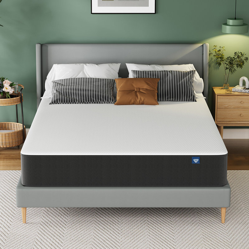 Shelburn 10" Medium Foam Mattress with Cooling Gel & Smooth-Top Design, Made in USA, King