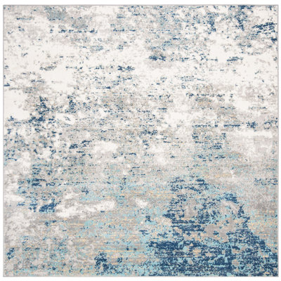N'Keal Abstract Light Grey/Blue Area Rug