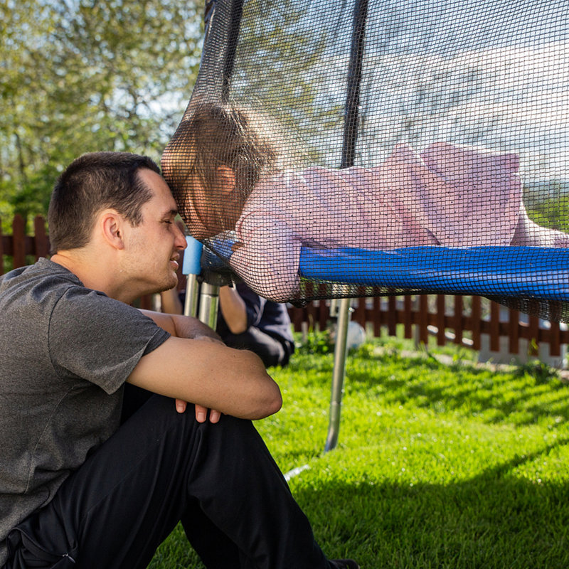 Filet de sécurité de remplacement pour trampoline Gymax avec fermeture à glissière et boucles de protection