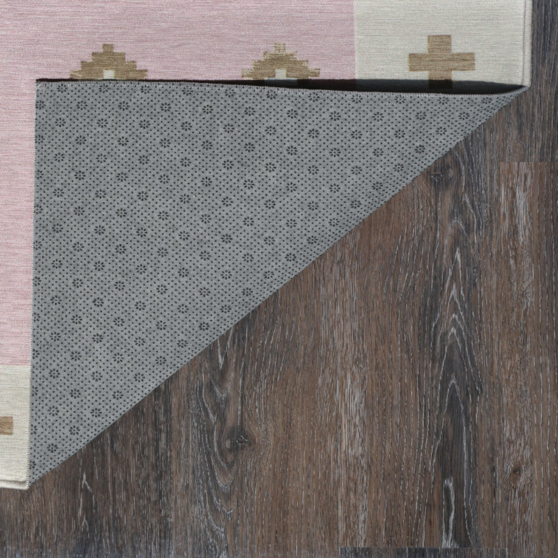 Tapis rose pétale lavable - 5 pi x 7 pi