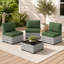 Ensemble de patio en rotin 4 pièces avec coussins-1228340779-1228340794