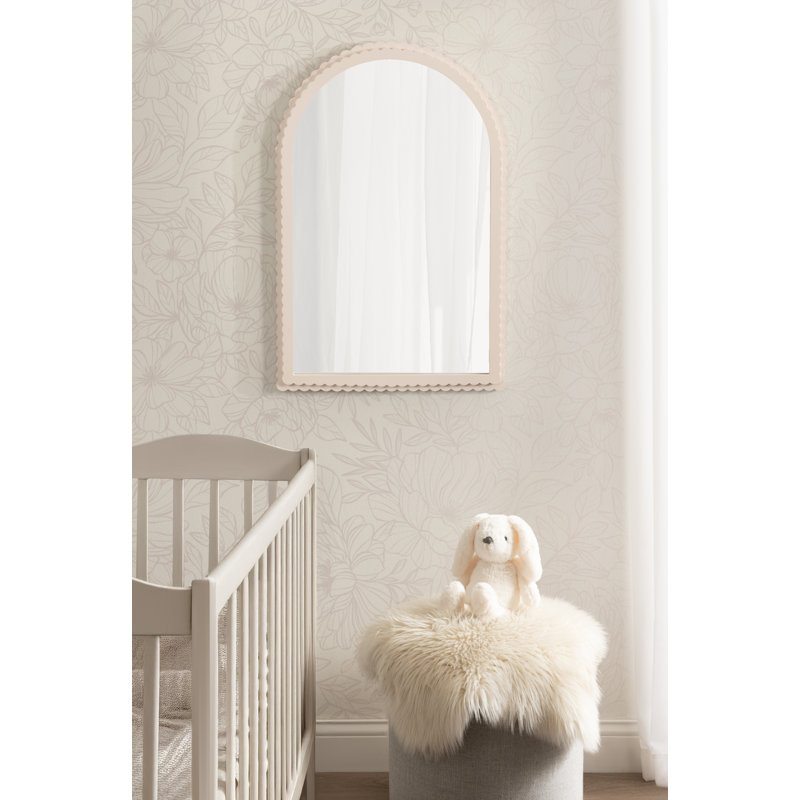 Miroir mural Scallia, 30 po x 20 po, Rose