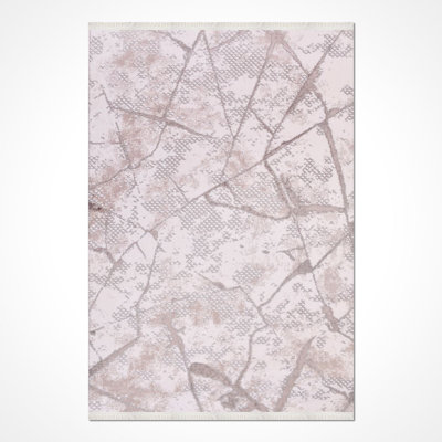 Modern Cream Machine Washable Non-Slip Area Rug