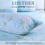  Ensemble de housse de couette 100% coton 800TC 800TC, ensemble de literie bleu marine et aquarelle rétro 3 pièces, motif botanique esthétique pour chambre d'amis