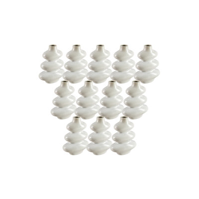 Orren Ellis 9-Inch Cloud-Inspired Ceramic Deco Vase - Whimsical Home Decor Piece - Decorative Flower Holder For Fresh And Dried Arrangements, Pack Of 12