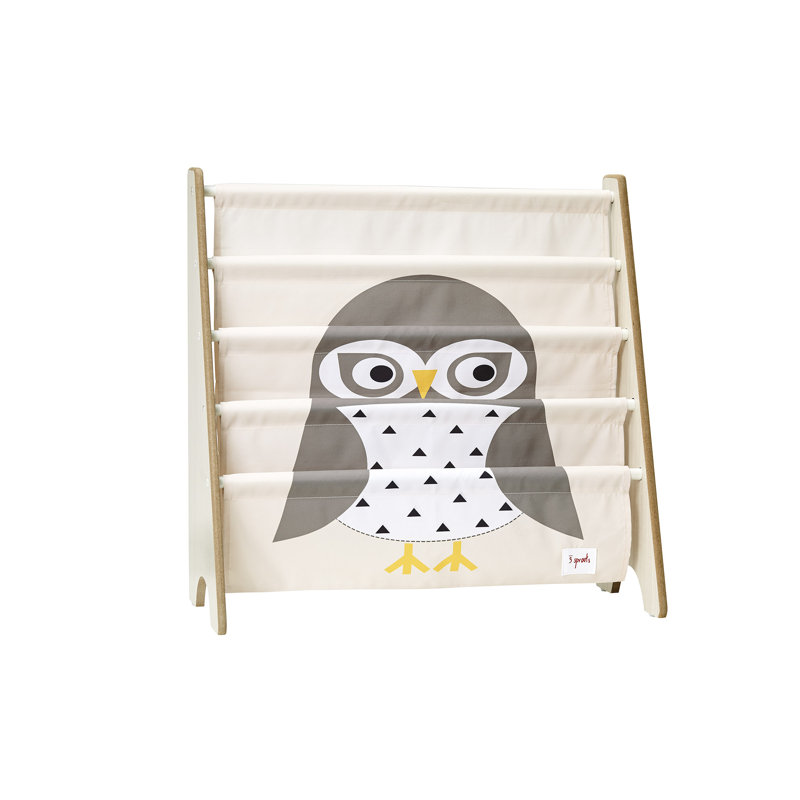 3 Sprouts - Book Shelf - Kids Book Rack Organizer  - Baby Room Bookcase, Owl