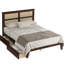Lit double avec tête de lit et tiroirs encastrés en bois d'hévéa-121104895-121104894