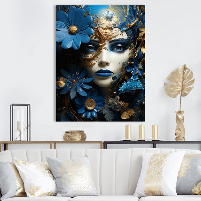 " Popart Electric Blue Woman I "