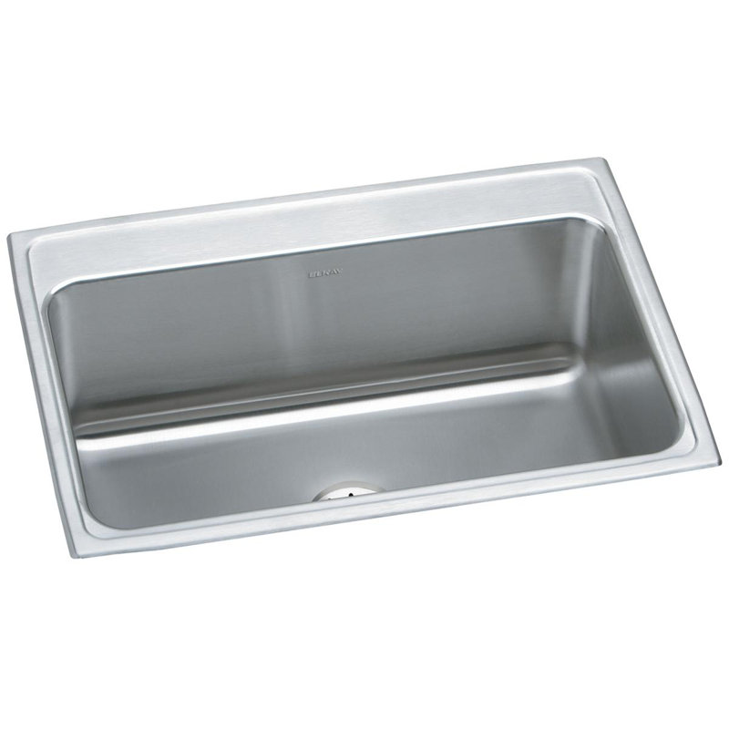 Lustertone 31" L x 22" W Drop-in Kitchen Sink with Drain Assembly and Basket Strainer, 0 hole, Design 2