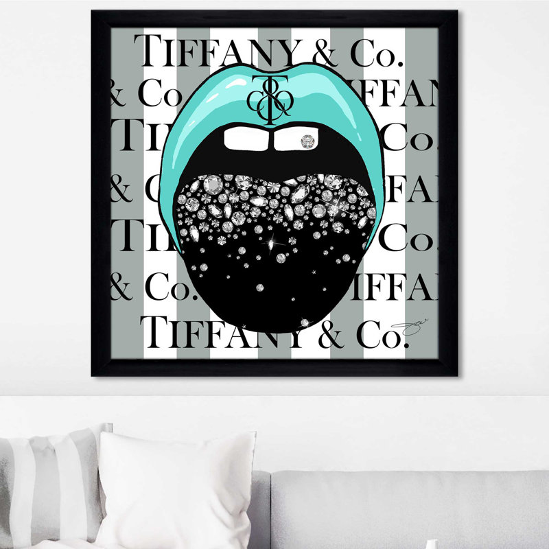 Tiffany Tongue (Square) par By Jodi - impression, H 25,5 po x l 25,5 po x P 1 po, Cadre noir