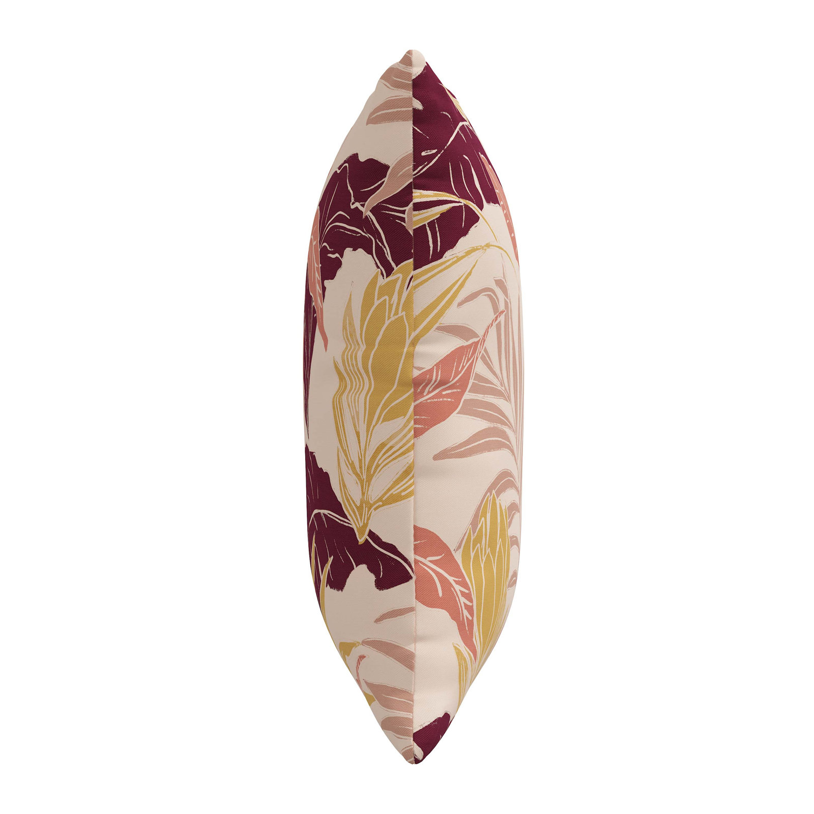 Floral Cotton Throw Pillow, Feathers, 20" x 20"