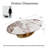 49.2" Oval Coffee Table with Faux Marble Top, Gold Stainless Steel Base with Abstract Fantastic Midsize Sphere Crescent-Shaped Design-1678648414