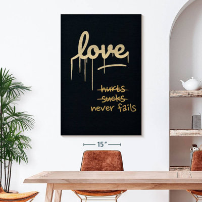 «Love Never Fails», impression sur toile