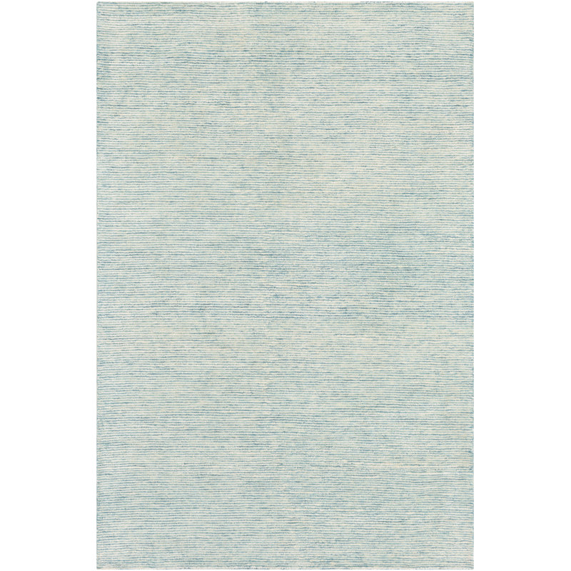 Tapis bleu turquoise touffeté à la main solid Gonzalas, Rectangle 5 pi x 7 pi 6 po