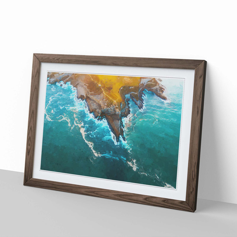 Coast of Santander in Austria - Picture Frame Graphic Art Print, Walnut Framed, 62cm H x 87cm W x 2cm D