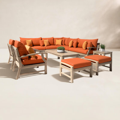 Paulet 8-Person Acacia Patio Seating Group
