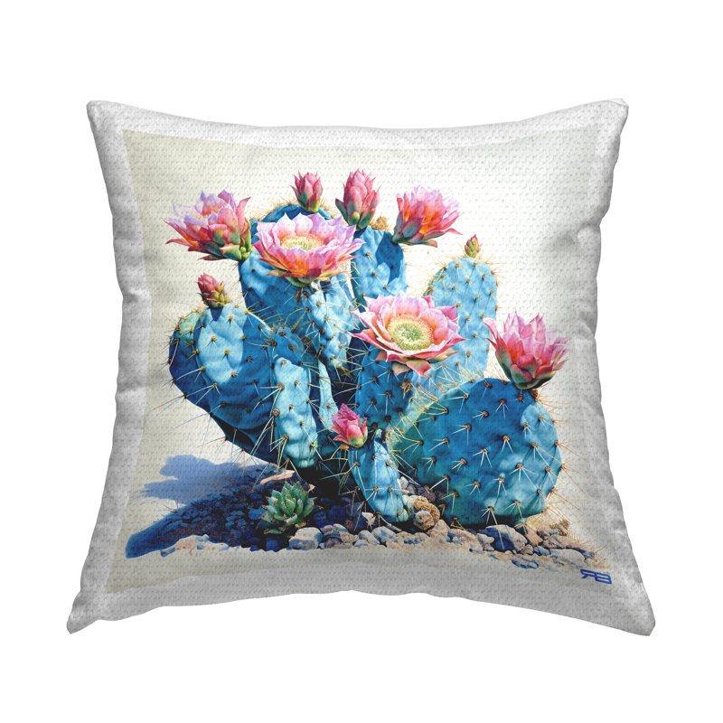 Coussin d'extérieur Rosy Cactus Blooms
