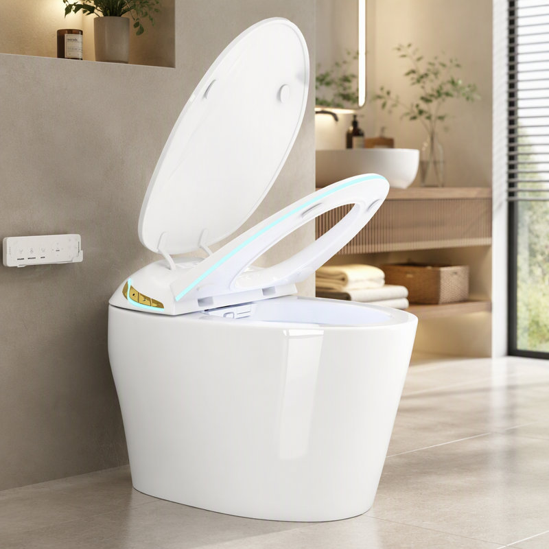 Toilette intelligente une pièce avec bidet, siège à fermeture automatique, sécheuse et eau chaude