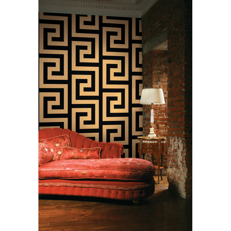 Rouleau de papier peint L 27 pi x l 27 po Woodall, Noir / or métallique