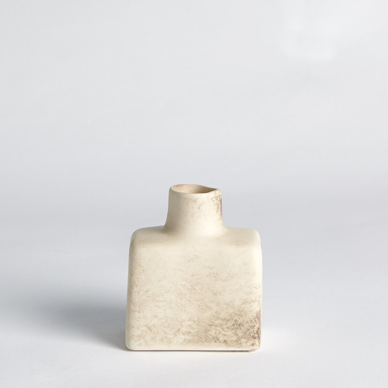 Short Stack Bottle-Reactive Ivory, 4" H x 3.5" W x 2.25" D