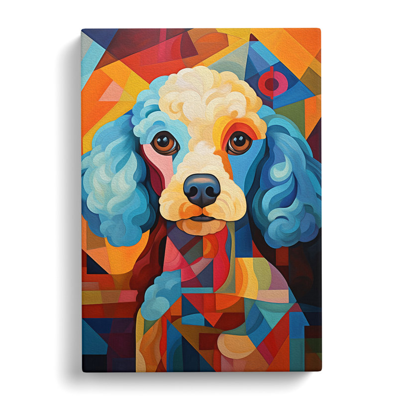 Poodle Cubism No.2 - Wrapped Canvas, 60cm H x 40cm W x 3cm D