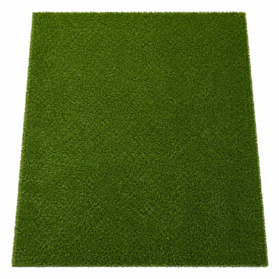 6.5 ft x 10 ft Green Artificial Grass Carpet, 0.8 in Pile Height for Porch, Balcony and Small Garden Decor