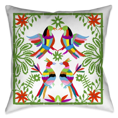 Folk Art Whimsy Polyester Throw Pillow