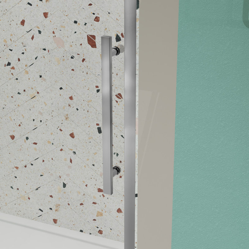 Chrome 44-48"W x 72"H Sliding Shower Door with Tempered Glass