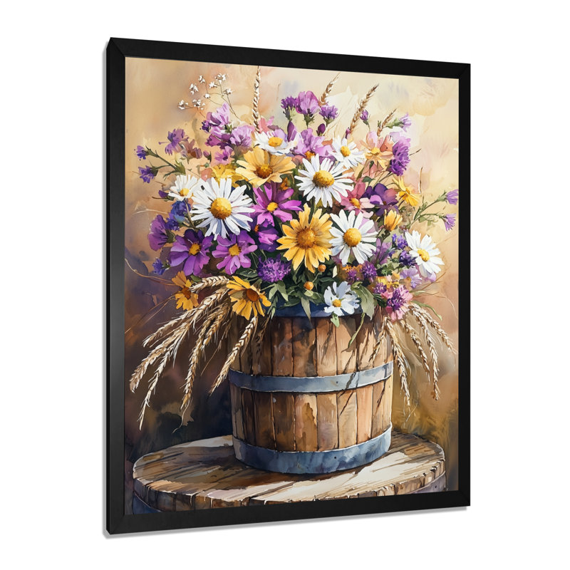 Mullings - impressions murales florales, Noir, H 20 po x l 12 po, Reproduction encadrée d'une seule photo