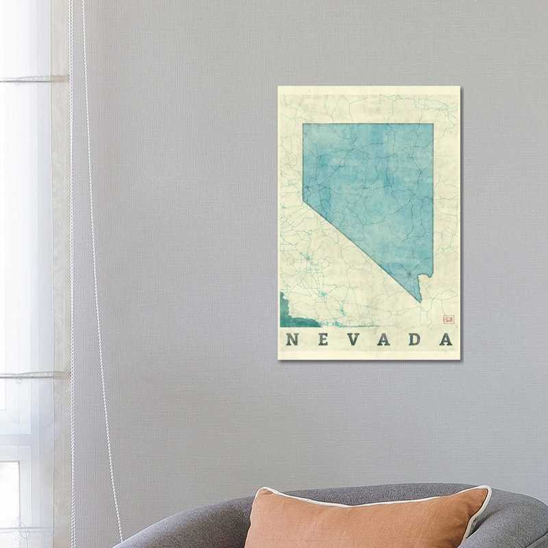 Nevada Map by Hubert Roguski - Wrapped Canvas Print, 66.04 cm H x 45.72 cm W x 3.175 cm D