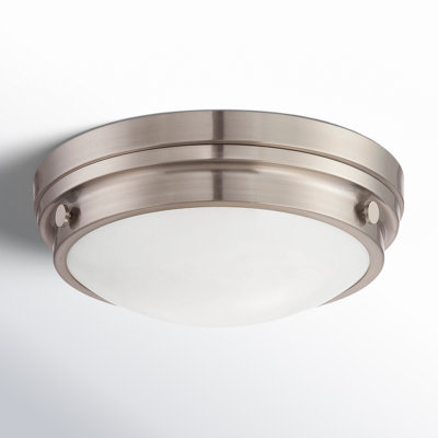 Plafonnier encastré simple en nickel satiné à 2 lumières 13,25 po Helmsford