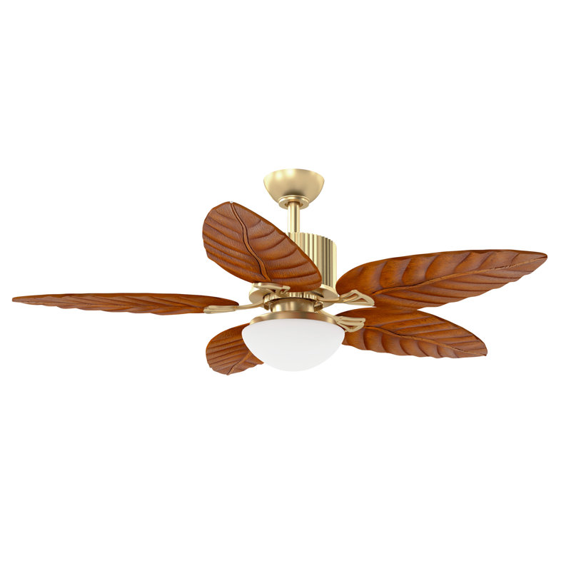 Ventilateur de plafond 52 "avec feuilles de palmier tropical avec lumière