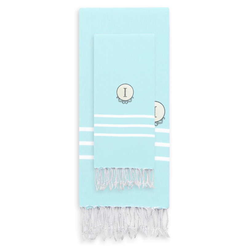 Ensemble de 2 serviettes de plage Alara Pestemal, Aqua pâle, I