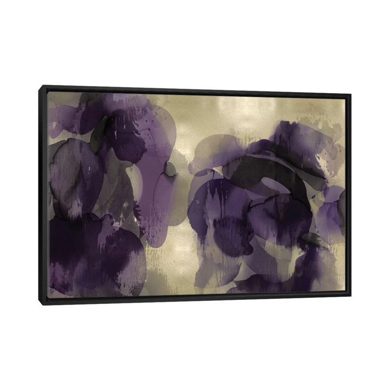 « cascade améthyste horizontal », impression sur toile, H 18 po x l 26 po x P 1,5 po, Toile avec cadre noir, Pas de tapis